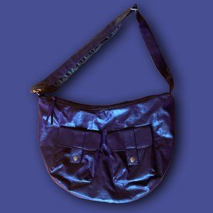90s slouchy vinyl purple handbag